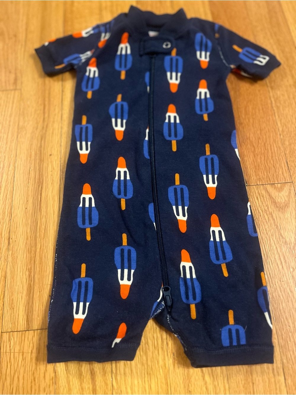 Hanna Andersson patriotic Popsicle Print Short Sleeve Baby One-Piece